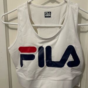 FILA White Sports Bra with Logo